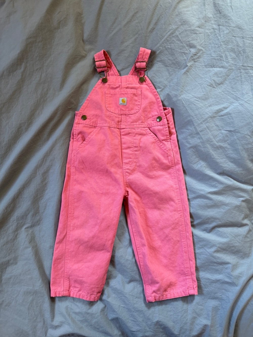 Carhartt Pink Kids Overalls - Bright Pink Cotton Duck